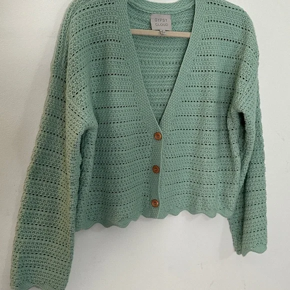 Mint Green Women's Cardigan - Picture 1 of 9